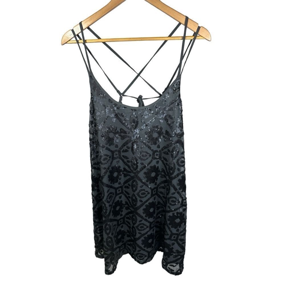 Hollister Black Sequined Mini Dress with Strappy Back